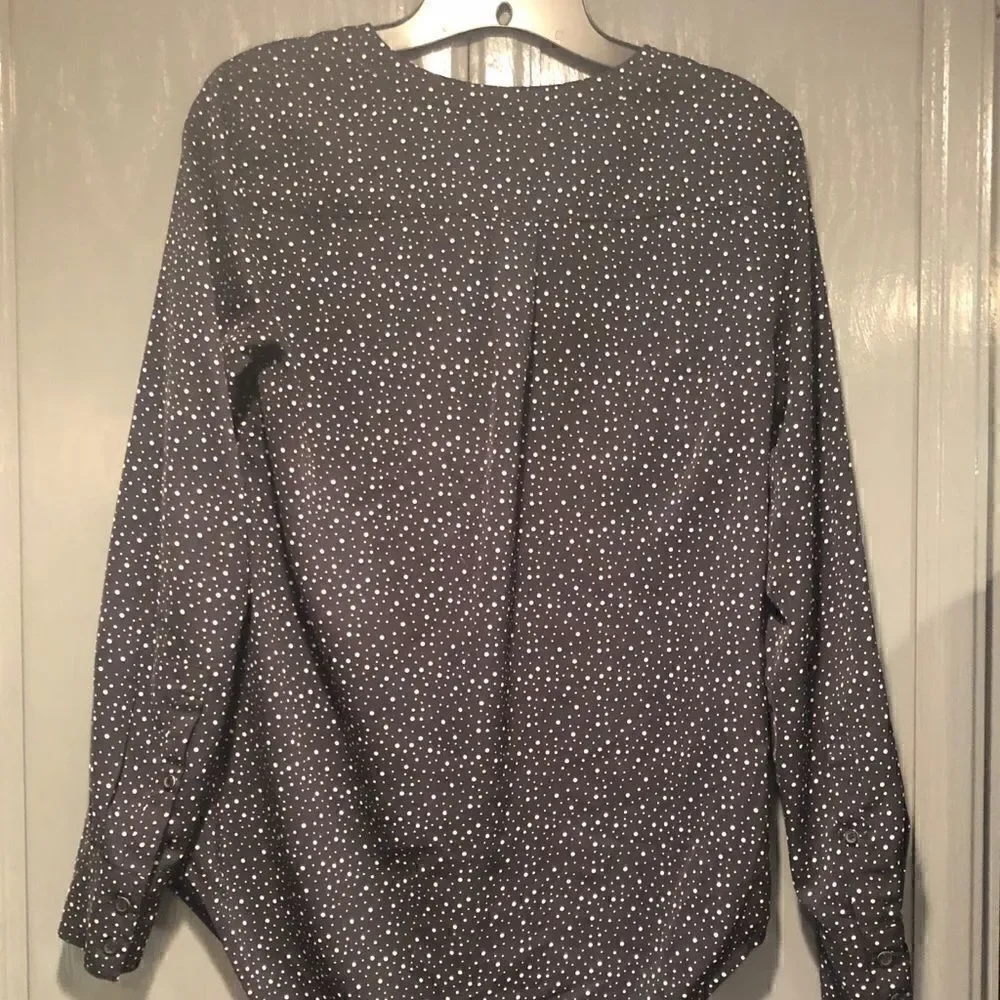J. Crew Black and White Small Polka Dot Top